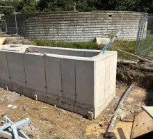Concrete column base reinforcement ready for casting