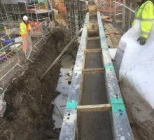 Flattened concrete