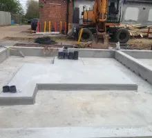 Flattened concrete