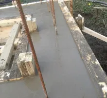 Flattened concrete