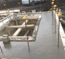 Concrete being laid down