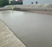 Flattened concrete