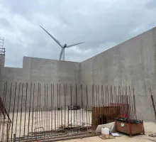 Tall concrete walls