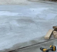 Solid concrete floor of building